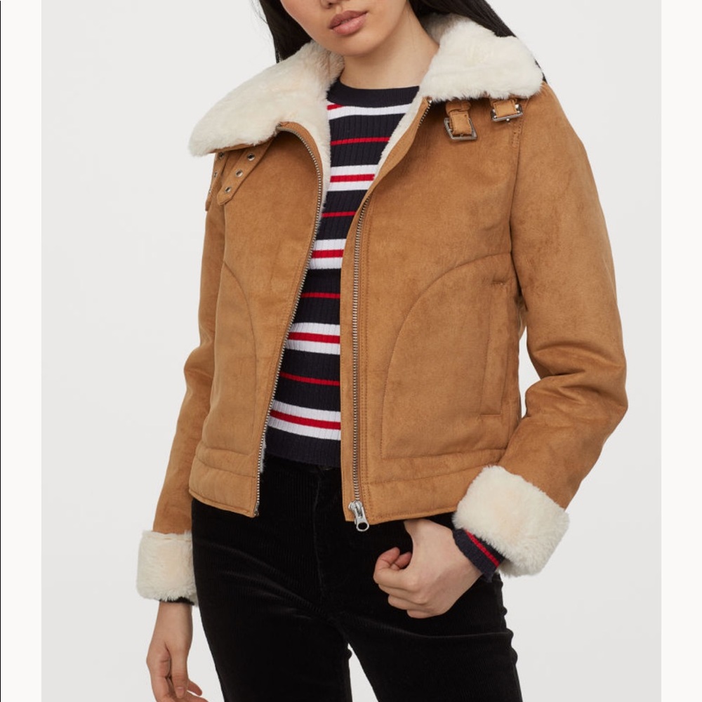 H&M FUR BEIGE JACKET (NEW)
